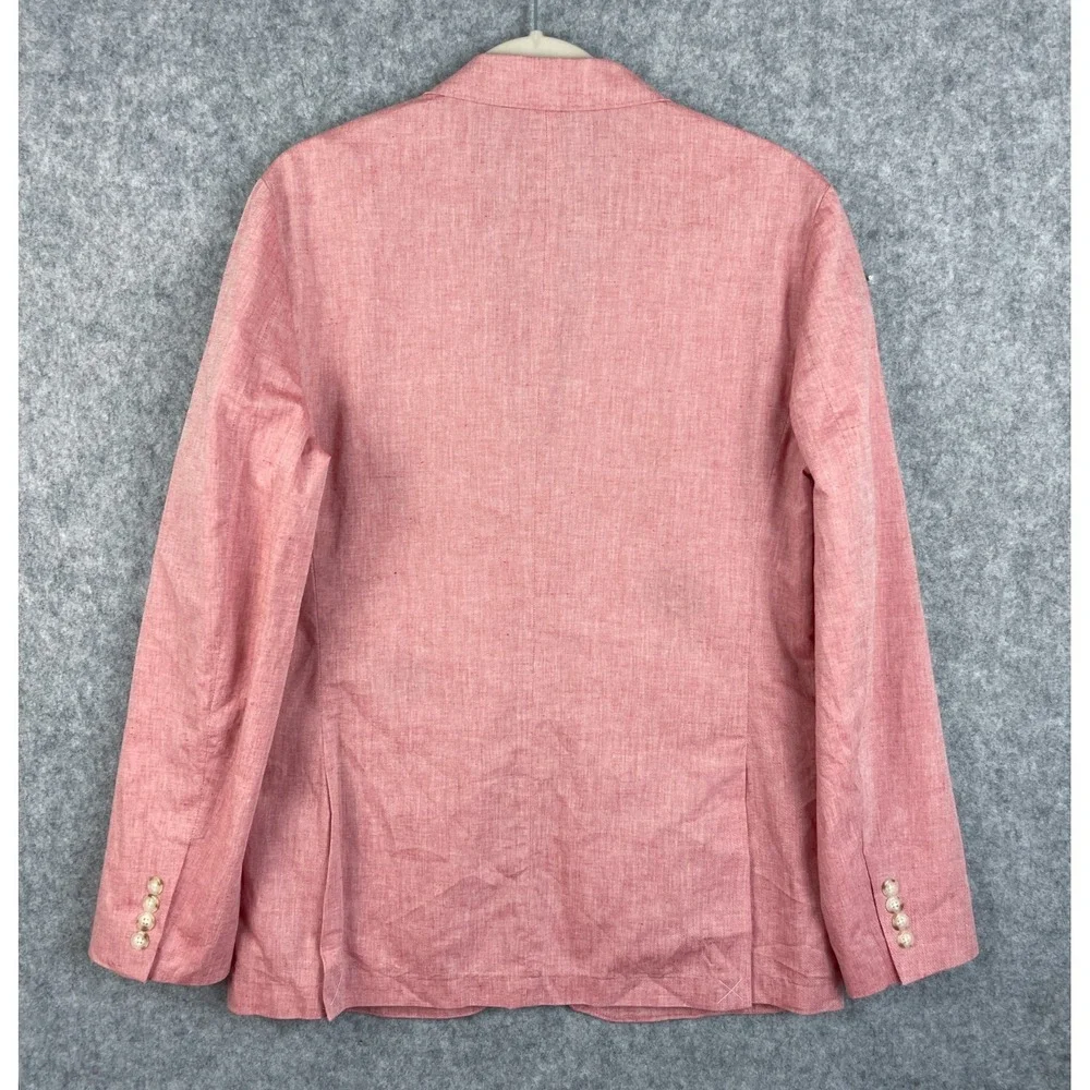 J Crew Suit Jacket Mens 40R Pink Ludlow Slim Unstructured Cotton Linen Somelos